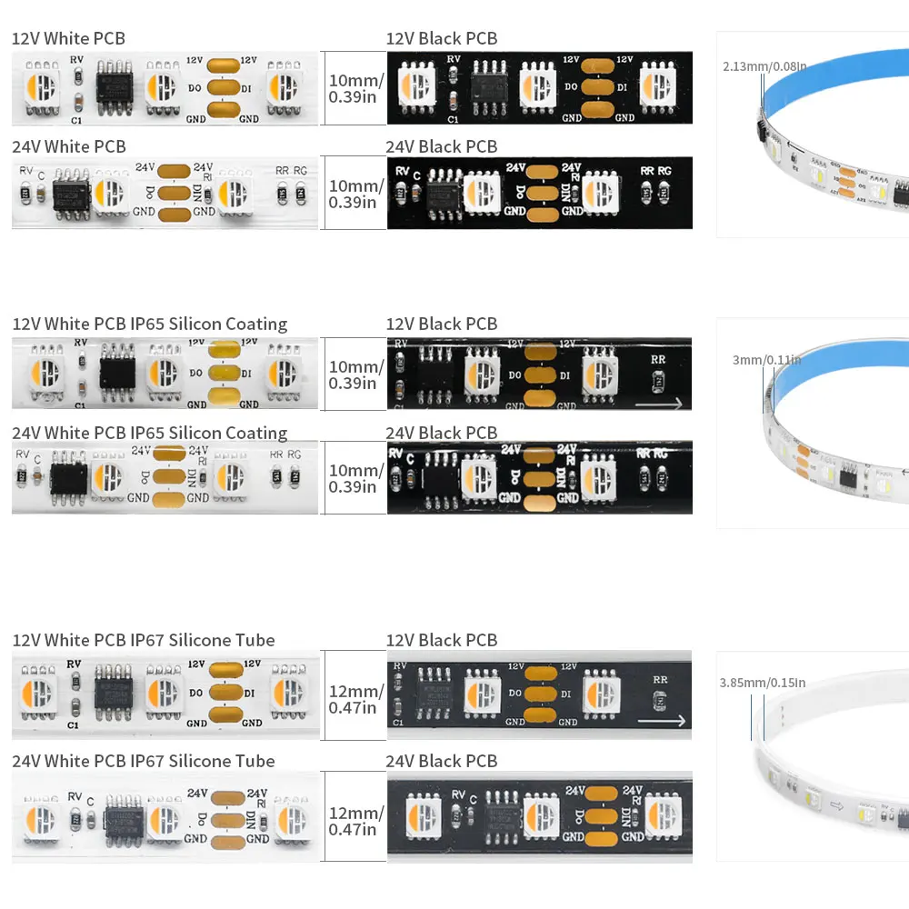 WS2814 RGBW, RGBNW, RGBWW, 4 in 1 주소 지정 가능 LED 스트립, SK6812, WS2811 과 유사, 5050 LED 조명, 60 픽셀/m, IP30, 65, 67, DC12V, 