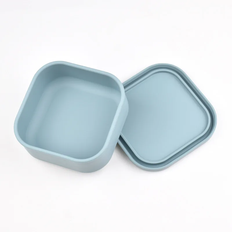 100% Silicone Fresh-Keeping Box With Lid Bento Lunch Box Fruit Salad Fresh-Keeping Bowl Modern Simple Sealed square Storage 5