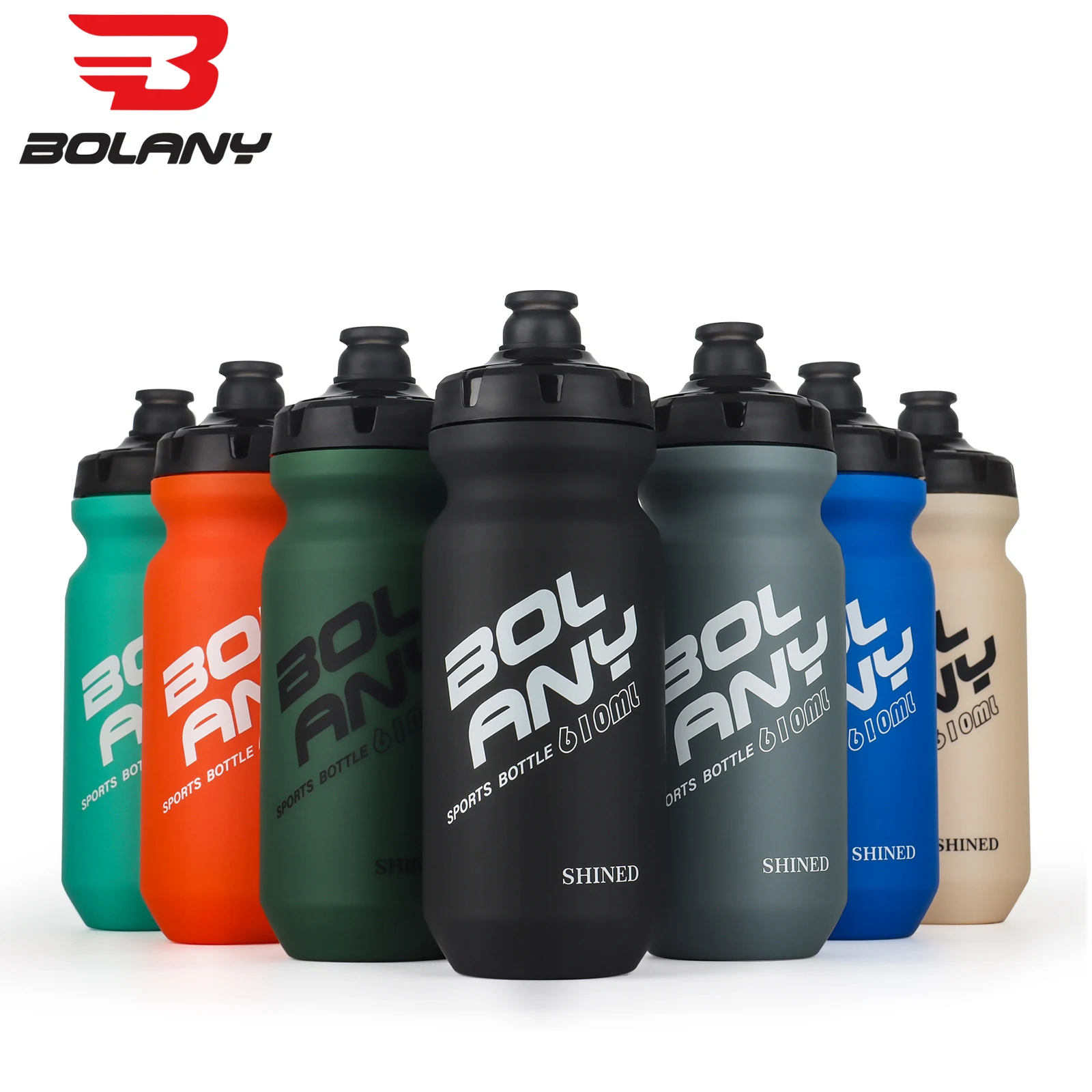 Bicycle Water Bottle BOLANY 610ML Sports Bottle Rubber Paint Plastic Portable Squeeze Drinking Outdoor Kettle Cycling Supplies