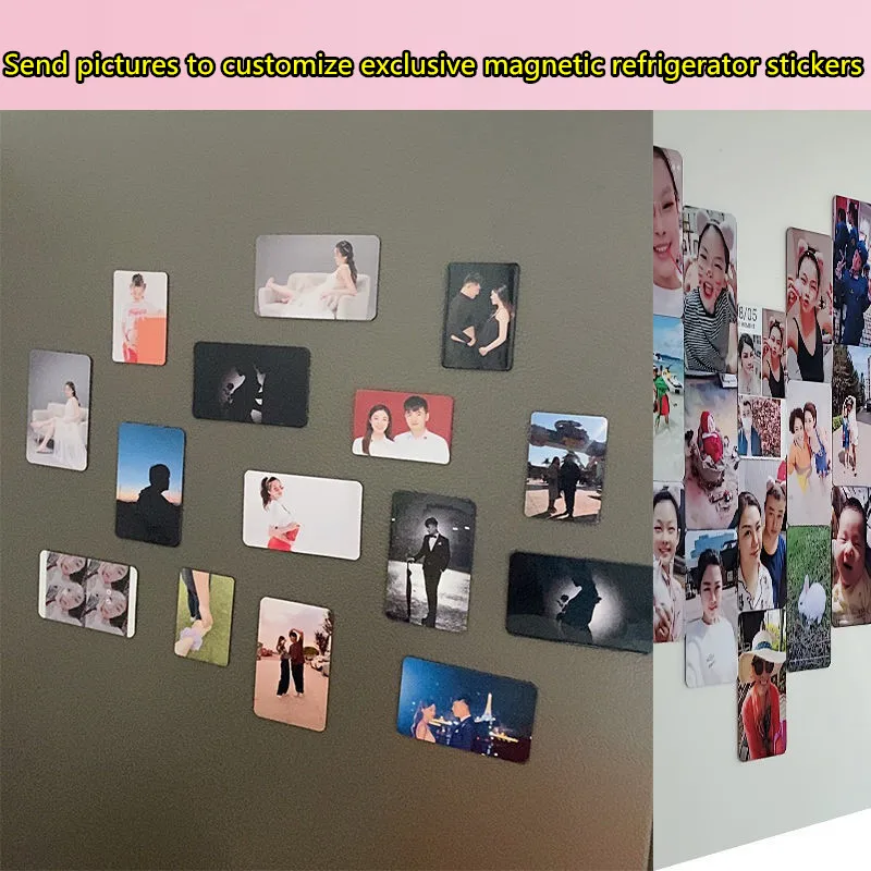 Magnetic Fridge Stickers DIY couple children baby photos star anime character stereo