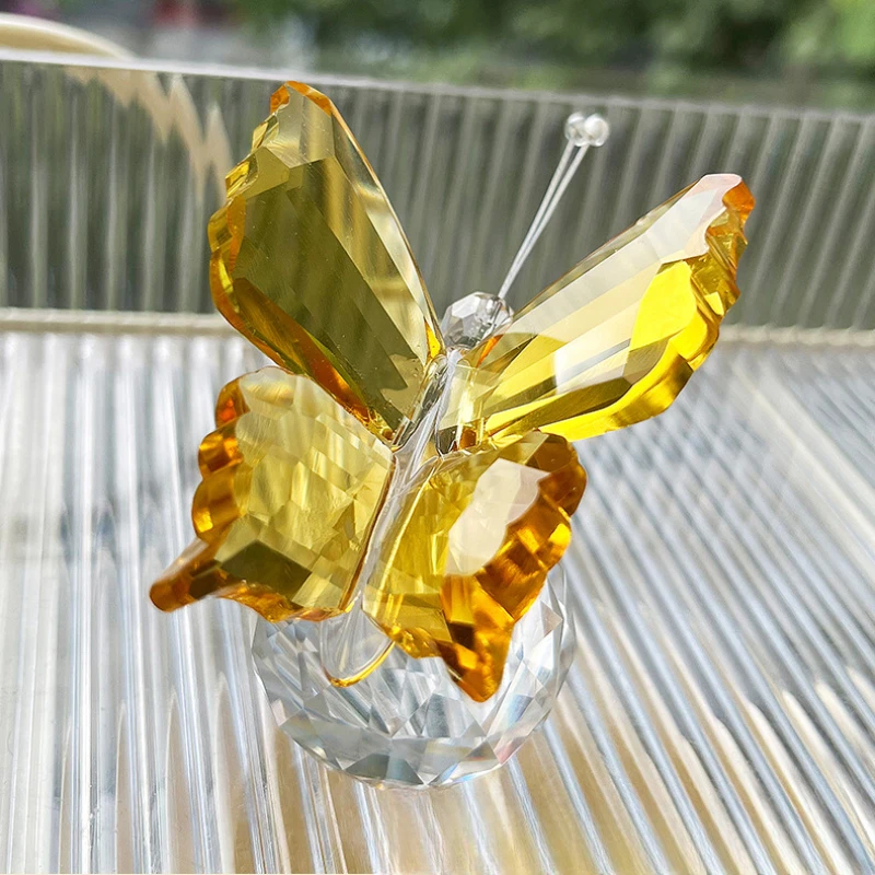 Elegant Crystal Butterfly Ornaments - Artistic Home and Tabletop Decor