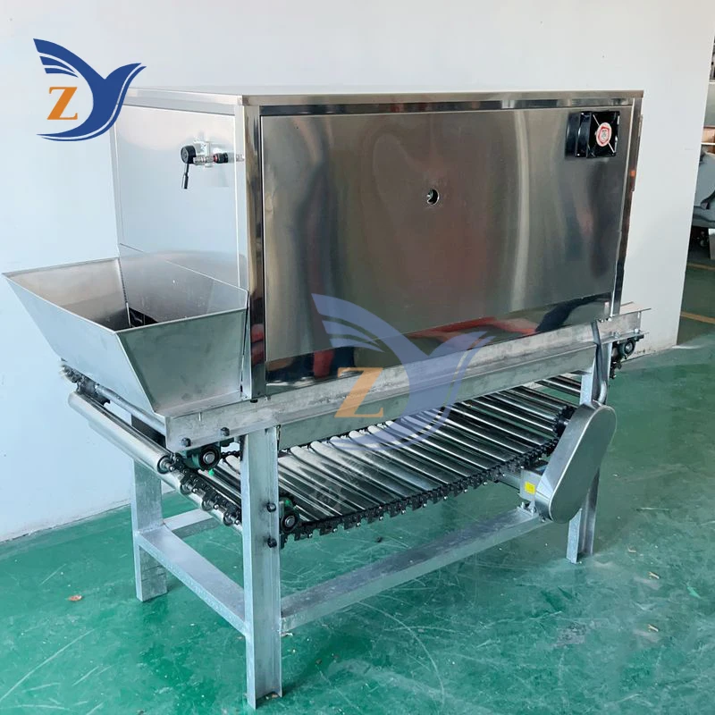 Onion Peeling Machine 500-600kg per hour Commercial Electric 1500W Large Automatic Chain Stainless Steel Pneumatic Processing 4
