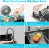 Waterfall Kitchen Sink,33x22 Single Bowl Stainless Steel Kitchen Sink, Drop-in Kitchen Sink With Multifunction Pull-out Faucet 1