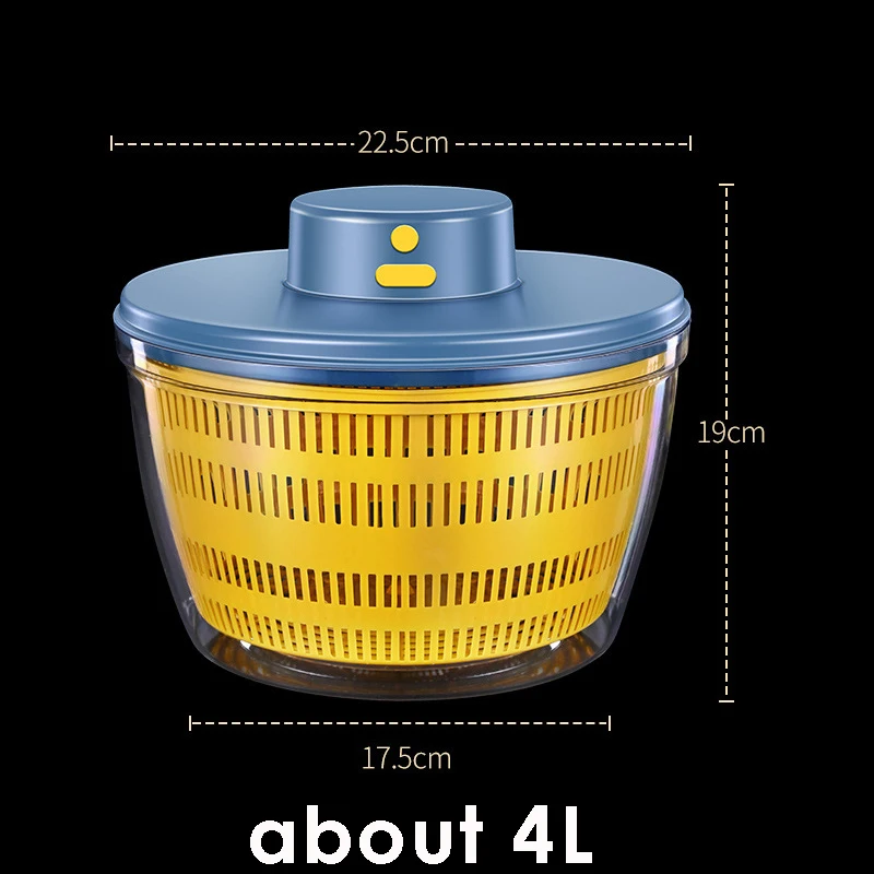 Description Picture 3 of itemElectric Salad Spinner Drainer Spin Dryer Washer Dehydrator Rechargeable Dewatering Washing Machine Fruit Vegetable Cleaner Tool