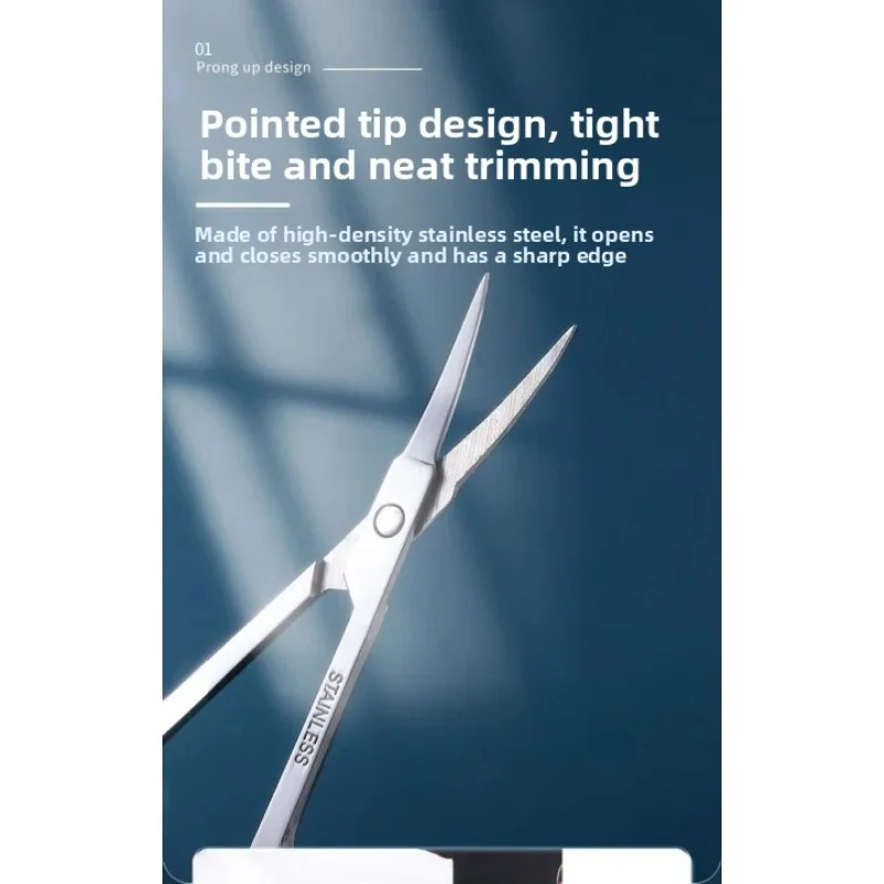 Professional Cuticle Scissors - Precision Stainless Steel Nail Tool for Dead Skin Trimming & Manicure Care, Easy-Grip Design