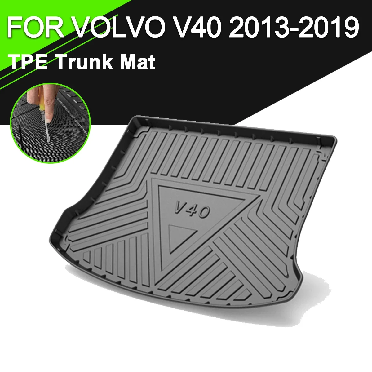 

Коврик для багажника из ТПЭ для VOLVO V40 2013-2019, автомобильные водонепроницаемые Нескользящие резиновые аксессуары для груза
