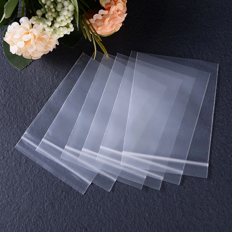 100pcs Small Clear Zip Lock Ziplock Storage Bags Reclosable Transparent