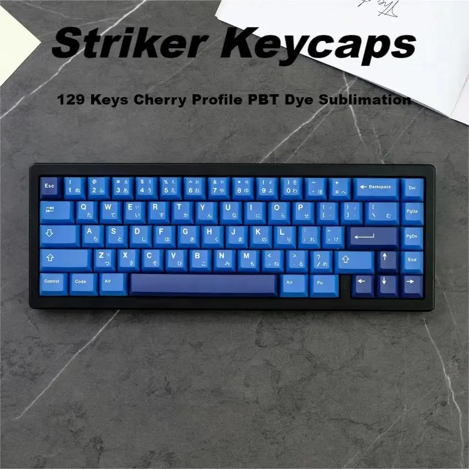 

129 Keys GMK Striker Keycaps PBT Dye Sublimation Cherry Profile Japanese Keycap For MX switch Mechanical Keyboard Cherry Keycaps