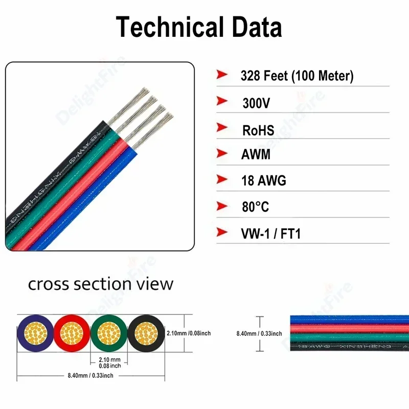 LED 스트립 조명용 전선 LED 케이블, RGB RGBW RGBWW WS2812B 용 JST 연장 커넥터 케이블, 2 핀, 3 핀, 4 핀, 5 핀, 6 핀, 5-100m, 5 V, 12 V, 24V