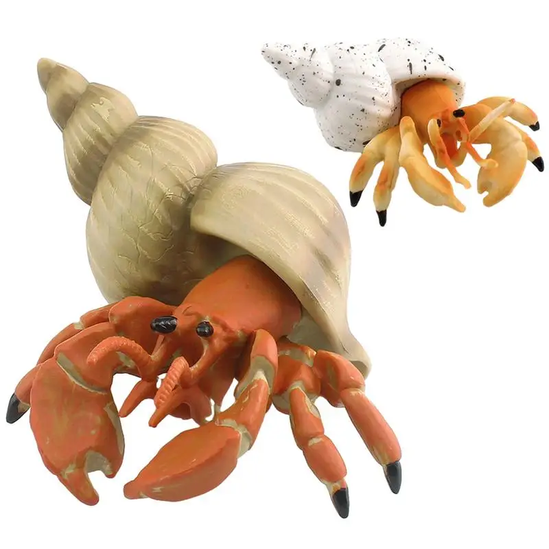 

Hermit Crab Figurine With Shell Simulation SeaLife Models Unique Hermit Crab Statue Multifunctional Model Toys Desktop Ornament