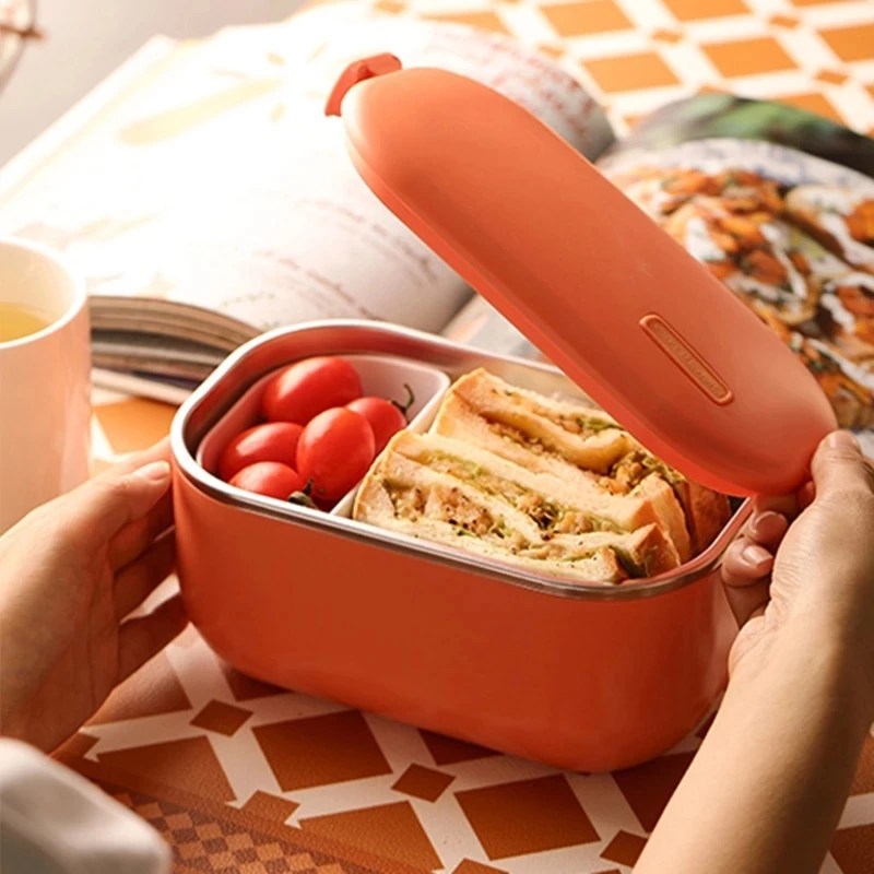 Wireless Electric Lunch Box Water-free Heating Food Container 2200mAh Portable  Food Warmer 1L Stainless Steel Liner Bento Box