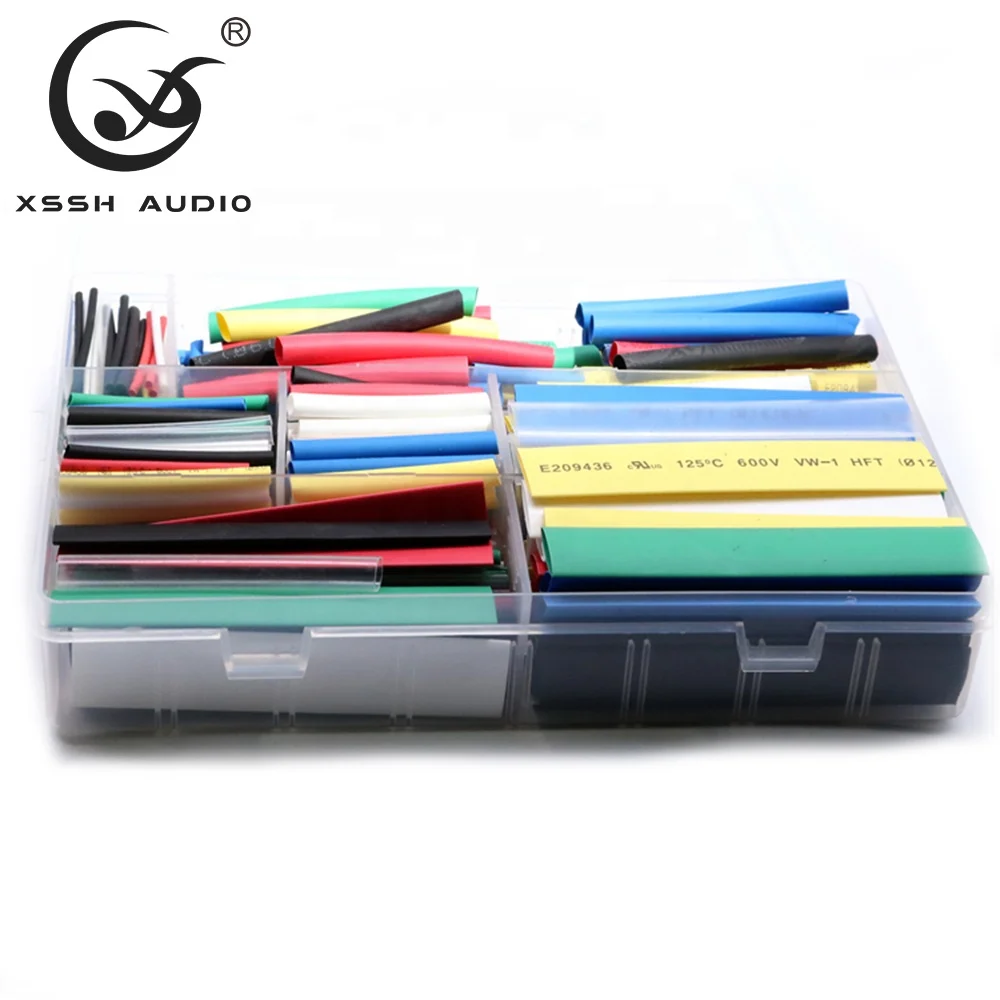 A Box 385pcs Audio Speaker RCA XLR Cable Polyolefin Shrinking Assorted