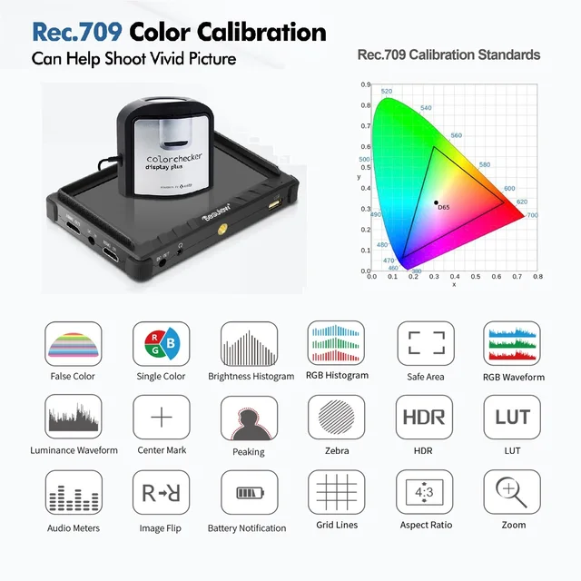 Desview P5II는 풀 HD 밝기 모니터로 DSLR 카메라와 호환되며, 터치 스크린과 4K HDMI 지원 기능을 가지고 있습니다.
