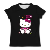 Hello Kitty Children's Pure Cotton Printed Boys and Girls Top T-shirt Short sleeved Pure Cotton Printed T-shirt Short sleeved 1