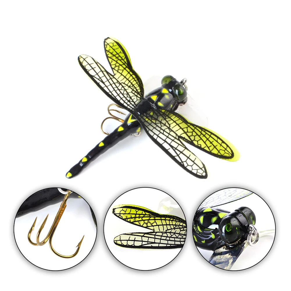  Inzopo 3pcs Fishing Topwater Lures Life-Like Dragonfly Floating  Fly Fishing Popper Boat Lures for Trout Bass Perch Fishing : Sports &  Outdoors