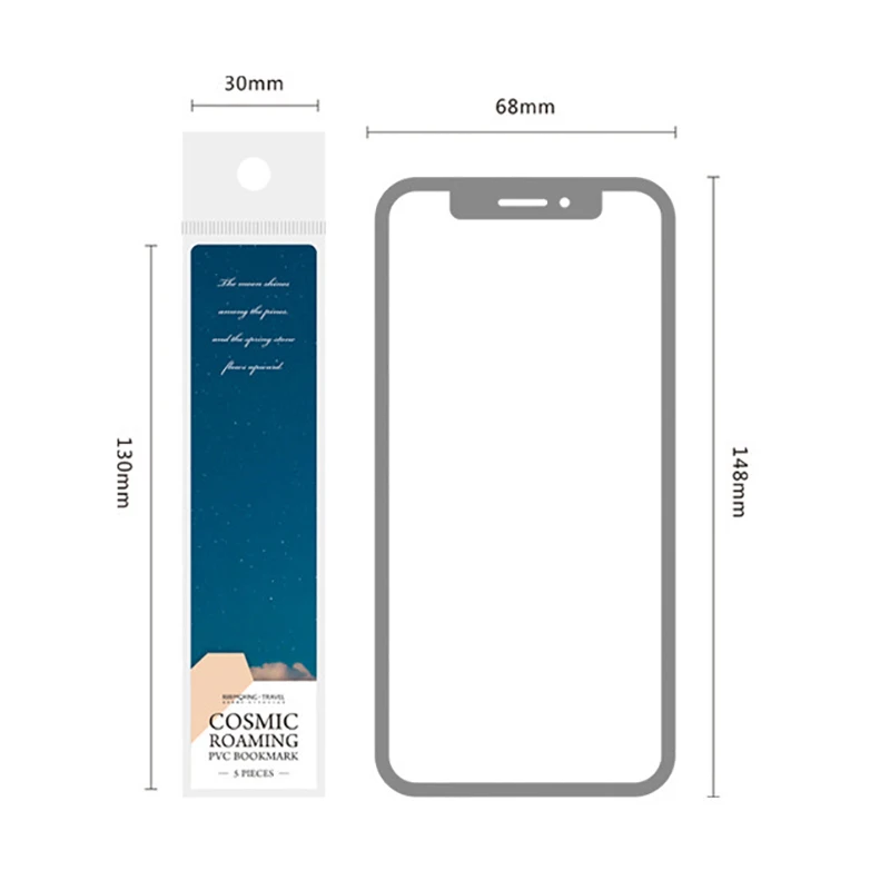 5pc/pack Roaming The Universe Bookmark Reading PVC Bookmarks Creative Book Page Marker Stationery Supplies bookmark page holder,bookmark holder