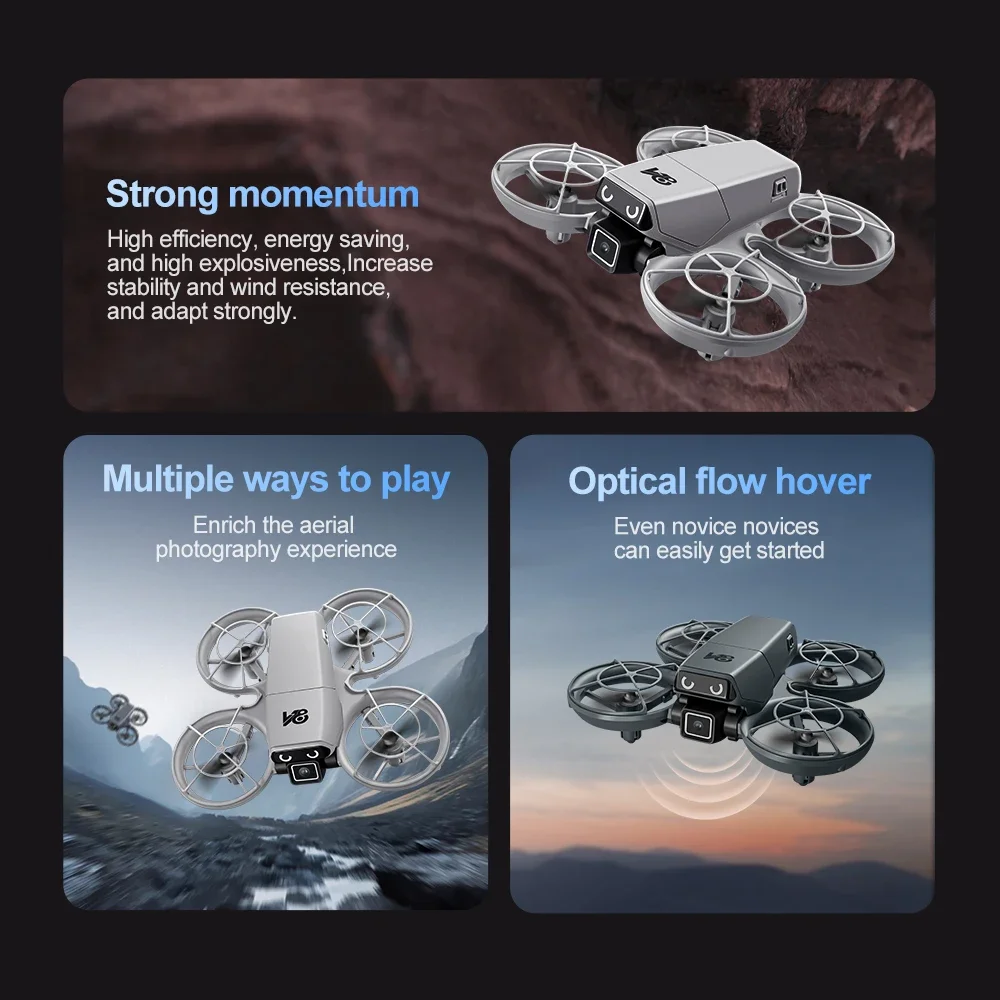 Lenovo V86 Mini Drone 8K Antenna HD Schermo intelligente per evitare ostacoli Telecomando Brushless Power GPS Elicottero RC UAV - immagine 5