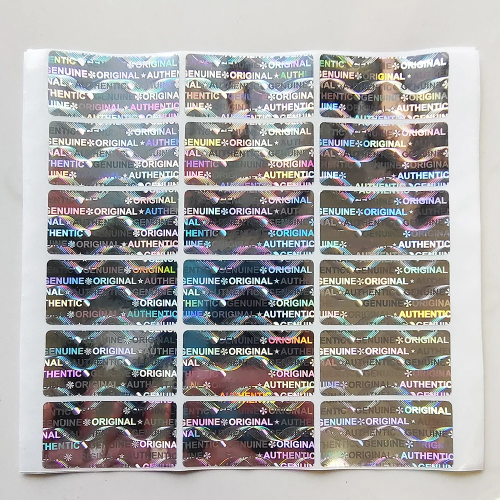 100 stücke 15mm Hologramm Sicherheits siegel echte authentische Original-Etikett Aufkleber ungültig links, wenn manipuliert holo graphisch unmöglich zu kopieren – Detail 5