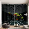 2 Panel Cool Motorcycle Print Curtain for Bedroom Studio Living Room Window Curtain for Floor-to-ceiling Window cortinas Drapes 2