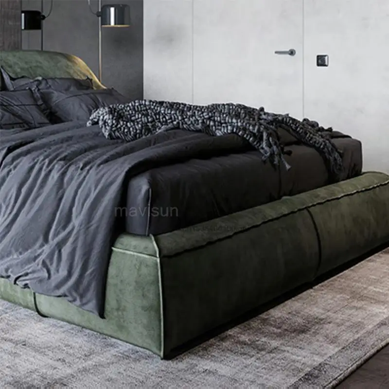 Italian Minimalist Technology Cloth Bed New Creative Design Simple Modern Master Bedroom Comfortable Soft Wedding Bed