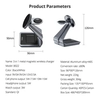 Bonola 3 in 1 Wireless Charger Metal Stand for Samsung S25 Ultra/S24/S23 15W Fast Wireless Charging for Galaxy Watch 7/Buds Pro - Image 6