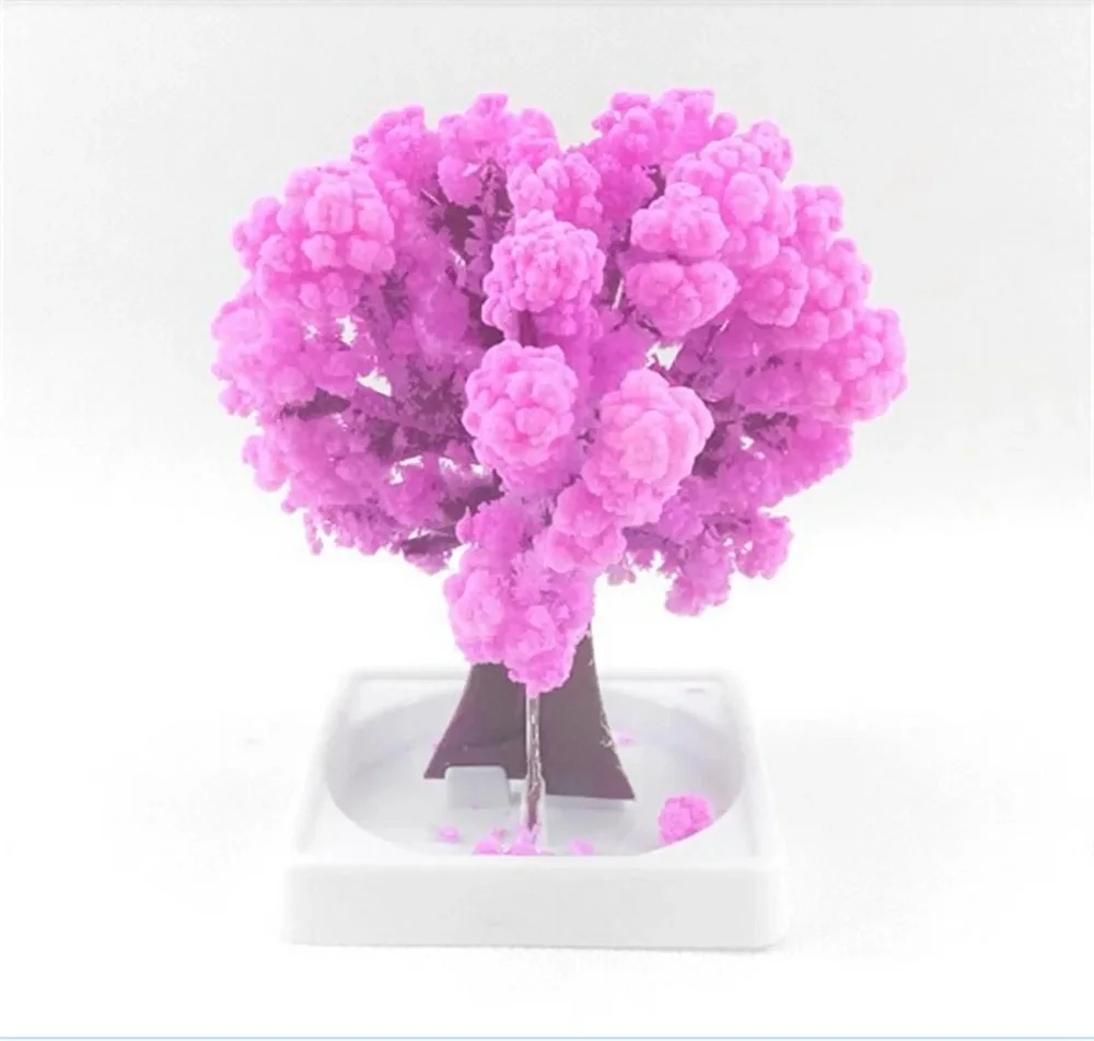 

1PC 2023 90x80MM Magically Paper Sakura Crystal Trees Magic Growing Tree Japan Desktop Cherry Blossom Science Toys Novelty Funny