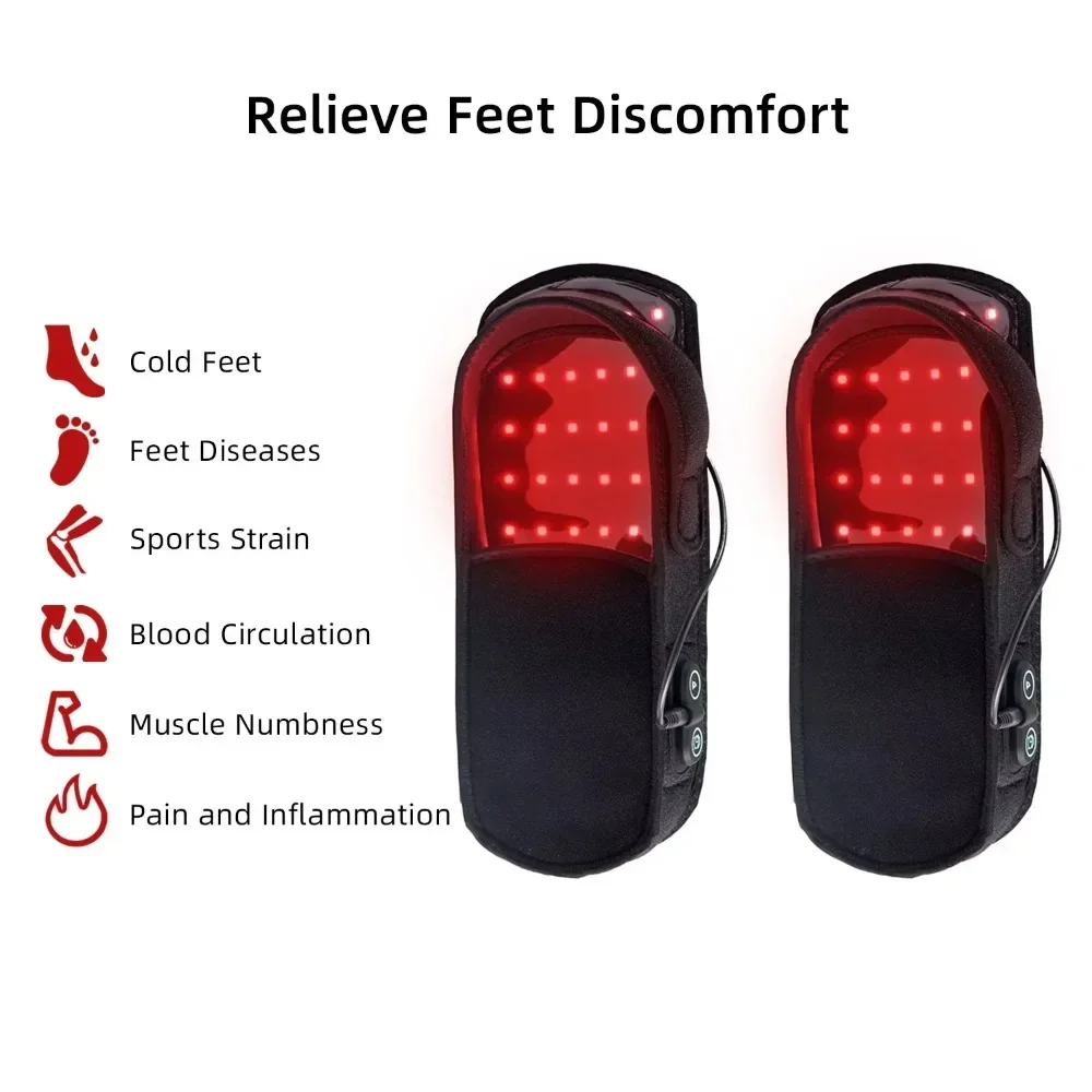 Rechargeable Ankle Massager Vibration Infrared Treatment Ankle Brace Air Compression Foot Massager For Joint Sprain Pain Relief