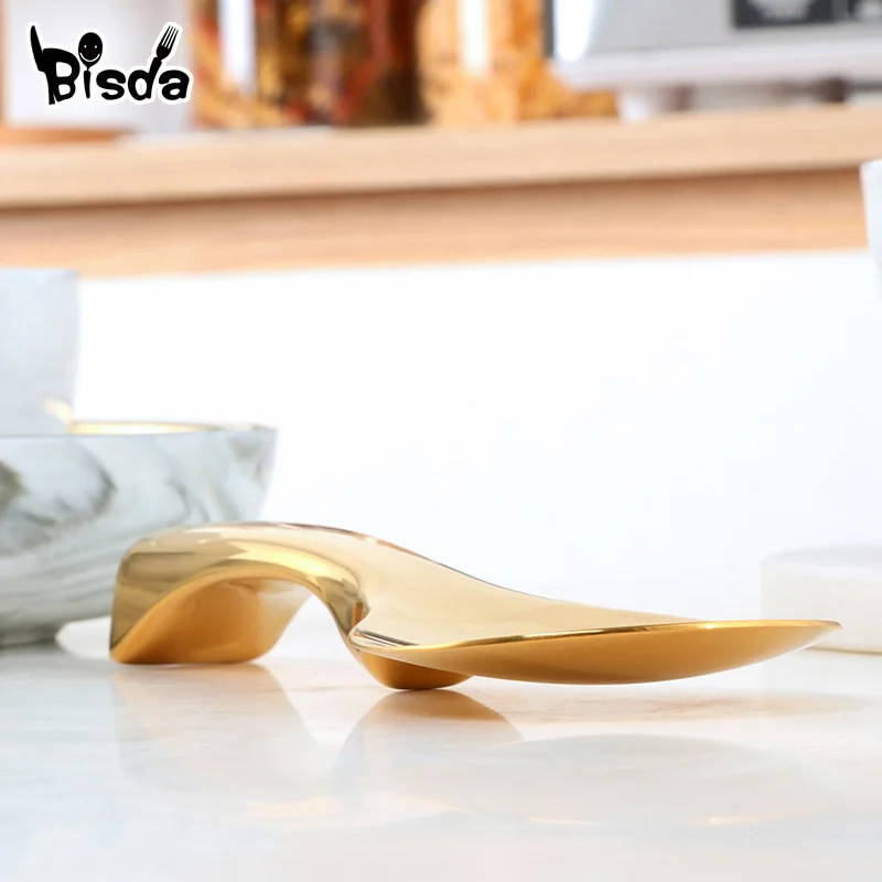 Stainless Steel Rice Spoon Golden Serving Spoons Dinnerware Kitchen Tools 18/8 Stainless Steel 1Pc