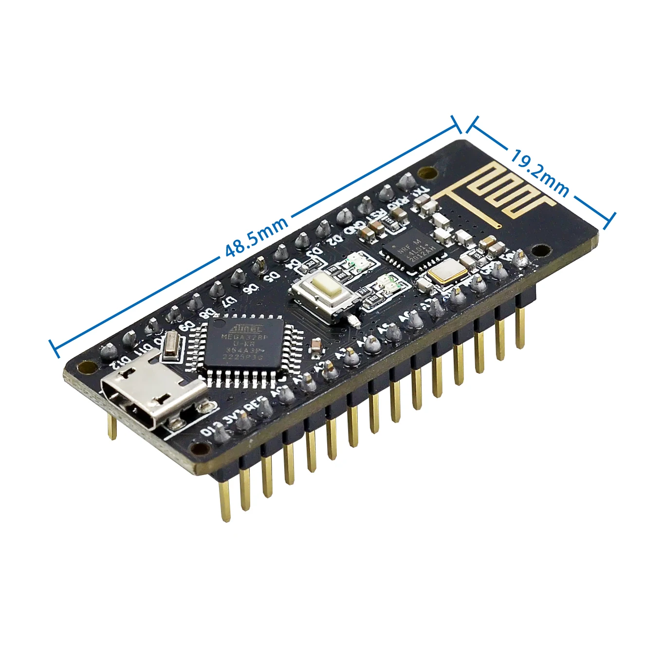 Wireless Micro USB Nano Board with Integrated NRF24L01+ 2.4G Module and ATmega328P
