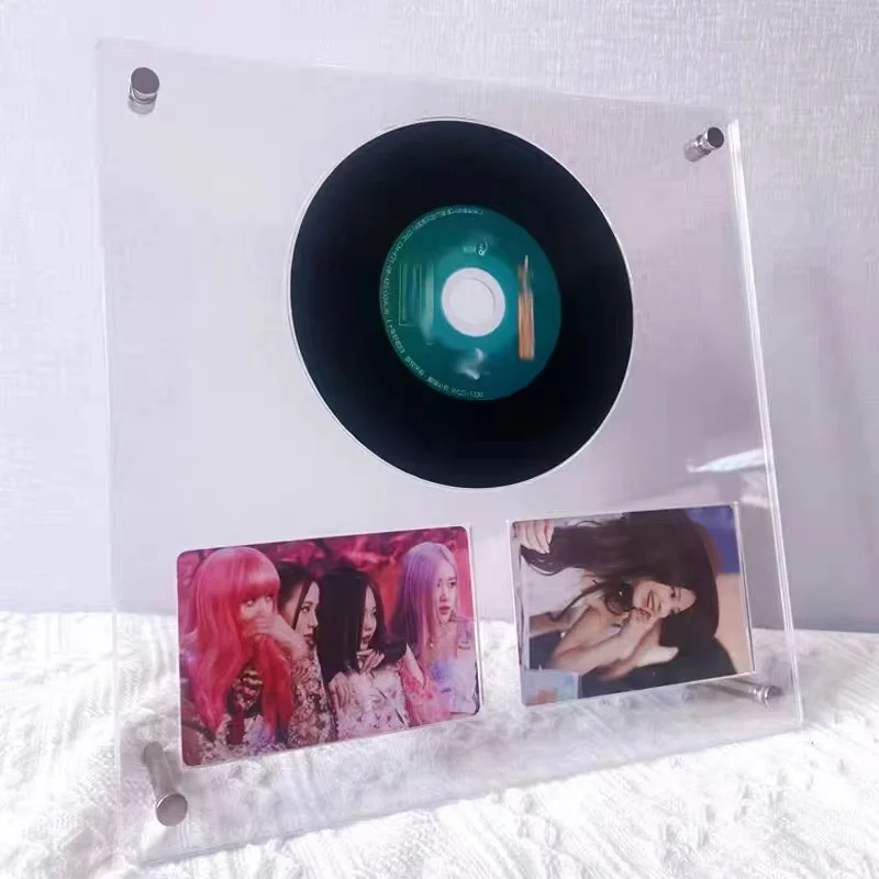Kawaii CD Discs Type Photocard Holder card holder photo card holder card display stand 3 inch Kpop Idol Card Photo Frame Display stands Transparent album table decoration