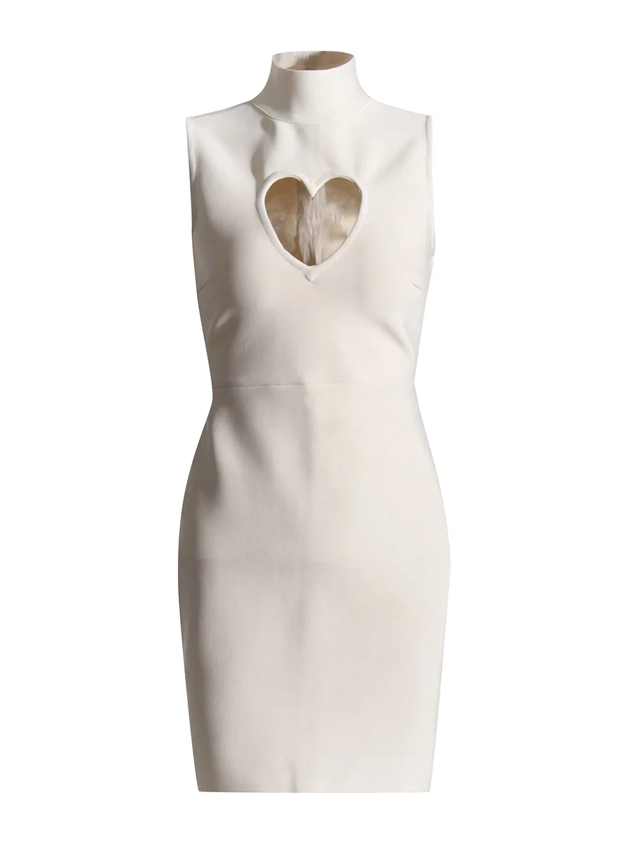 

Women Sexy High-Neck With Heart-Shaped Cutouts For A Slim Fit Sleeveless Dress