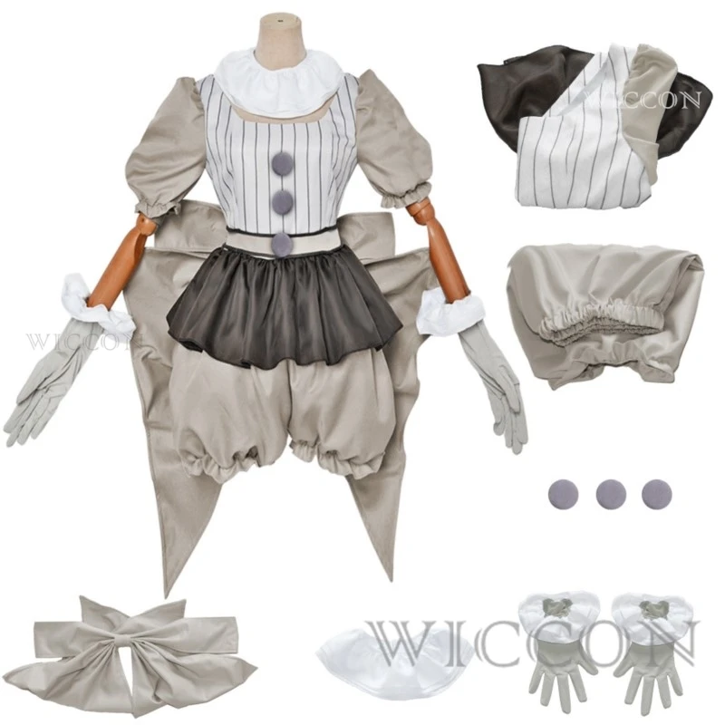 Costume Pennywise Bambina – Clown Spaventoso Con Tutù – Vestito Horror Per Halloween E Carnevale – Taglie 3-12 Anni