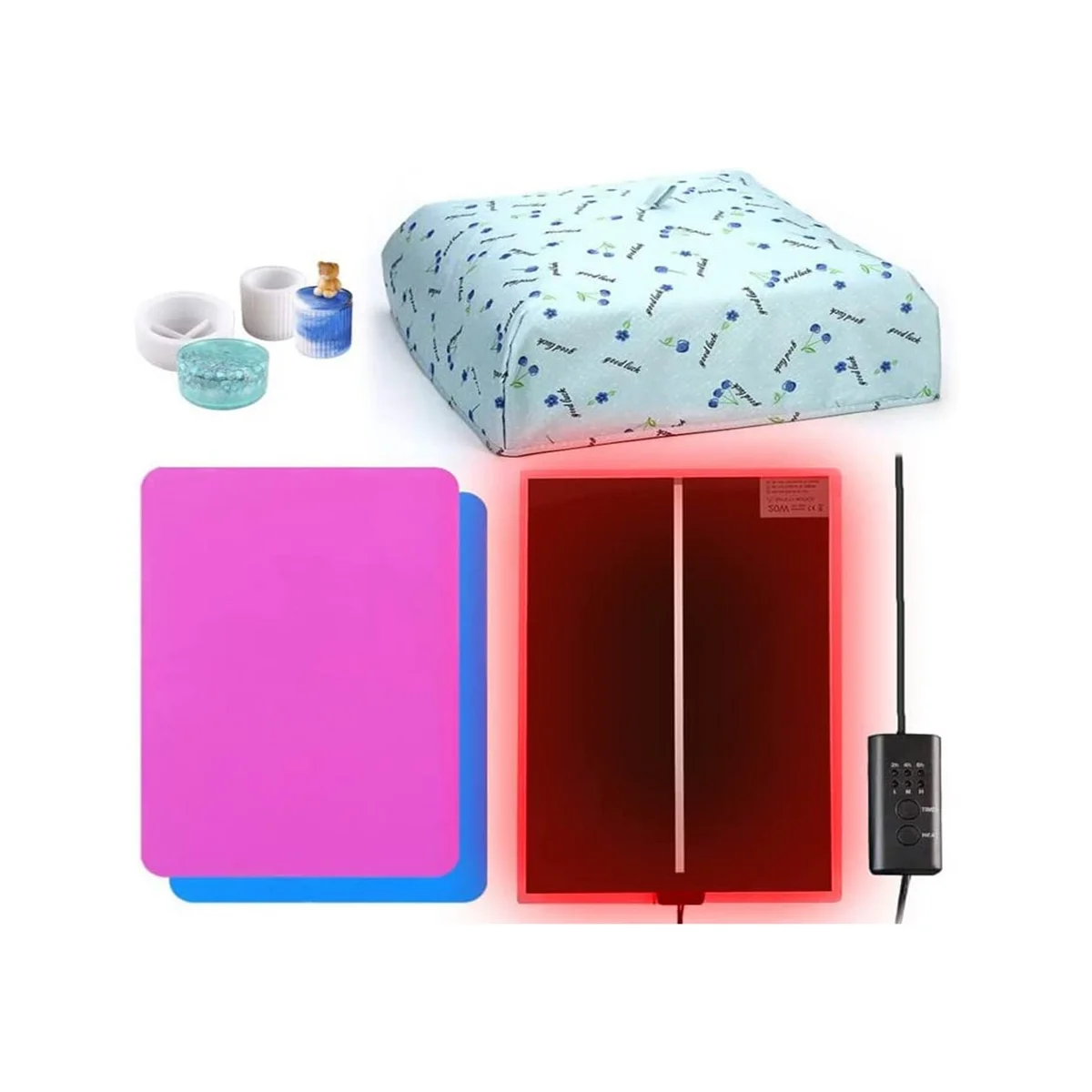 

Resin Heating Mat-Quick Dry Resin Curing Machine with Timer Funtion and Thermal Insulation Cover,DIY Resin Craft US Plug