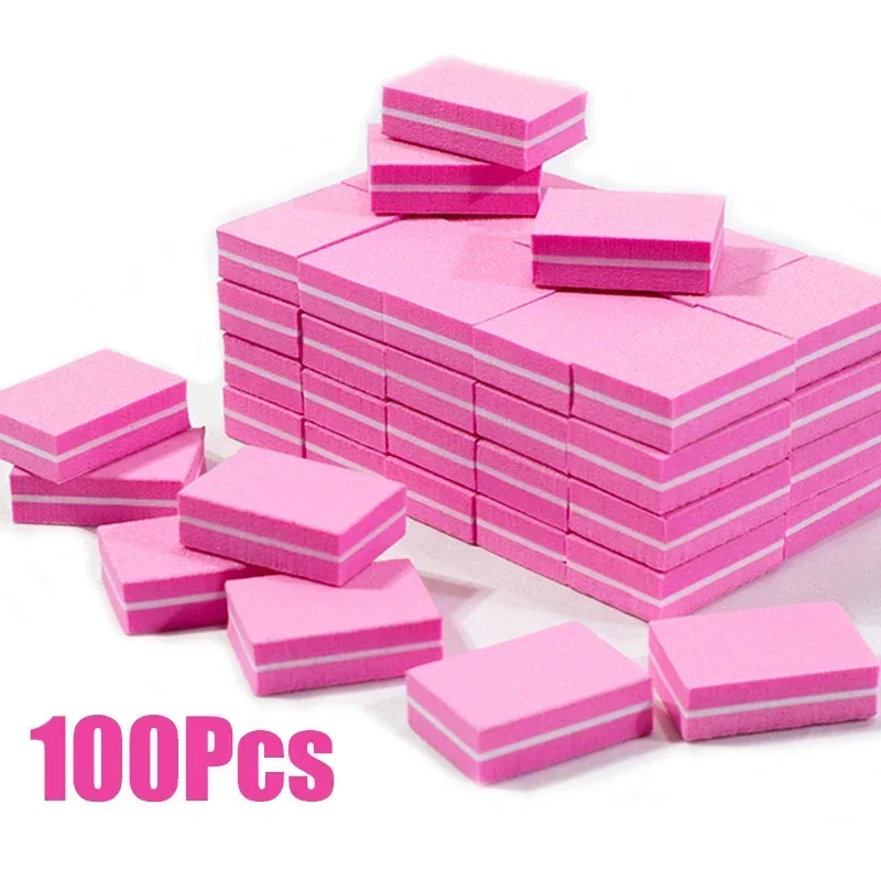 Nail File 10-100psc Mini Sanding Files Block Pedicure Care Nail Art Polish Manicure Pedicure Tools