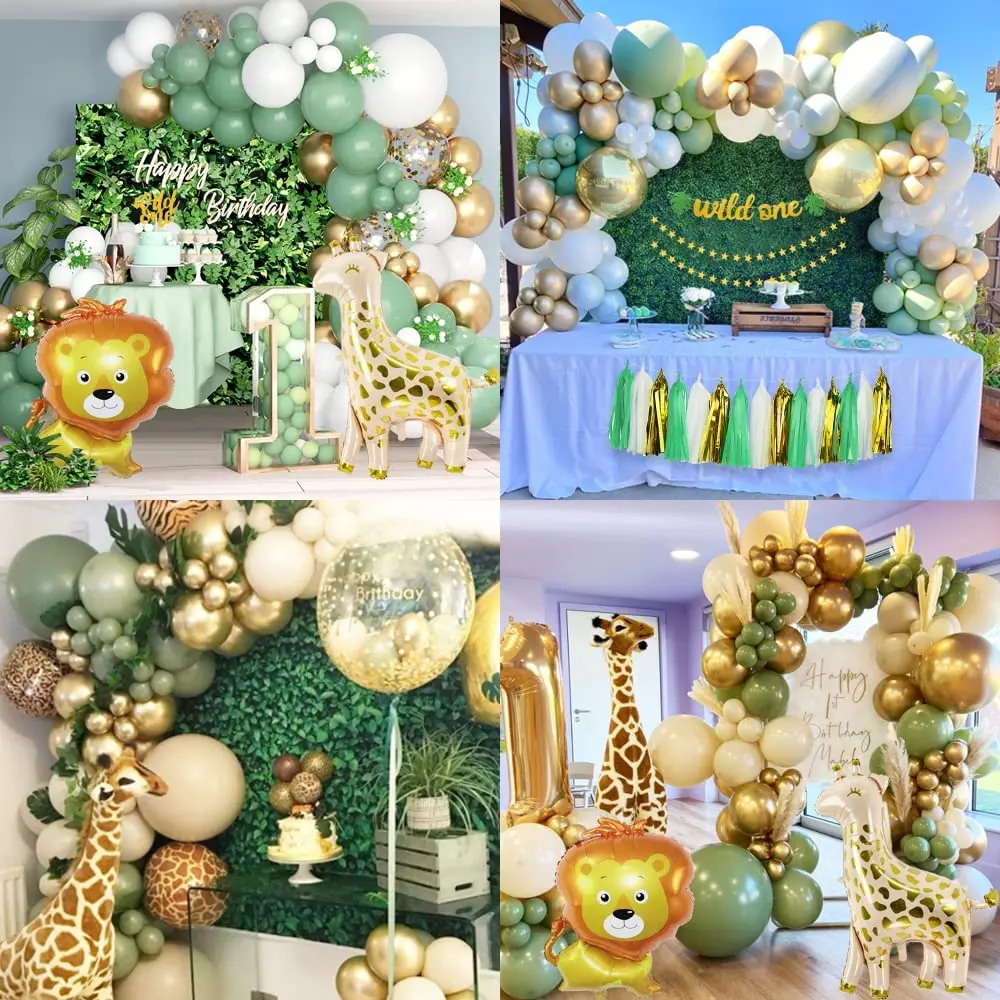 Jungle Safari Birthday Party Decorations for Kids Boy Girl 1st Birthday  Balloon Decor Baby Shower Wild One Party Decorations DIY