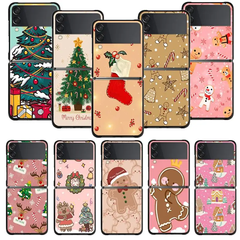 Custodia Per Telefono Per Samsung Galaxy Z Flip 5 Z Flip 4 Z Flip3 5G Shell Per Galaxy Z Flip Hard Cover Buon Natale Calza Albero
