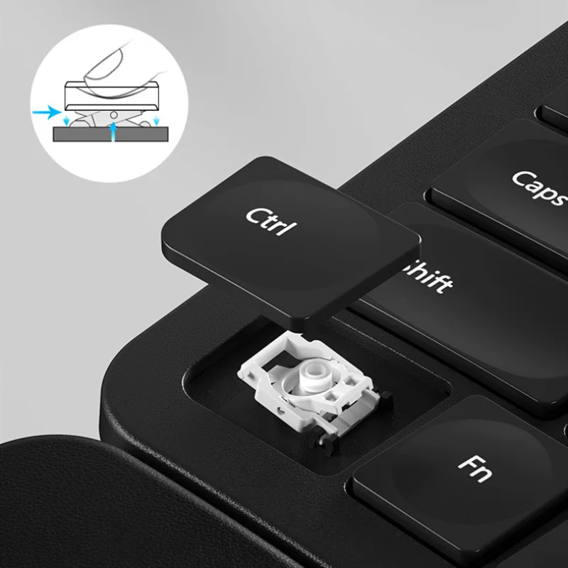 Teclado Split Ergonômico Retroiluminado Branco Teclado sem Fio com Descanso de Pulso Bluetooth 2.4g Apto para Windows Mac - Imagem 2