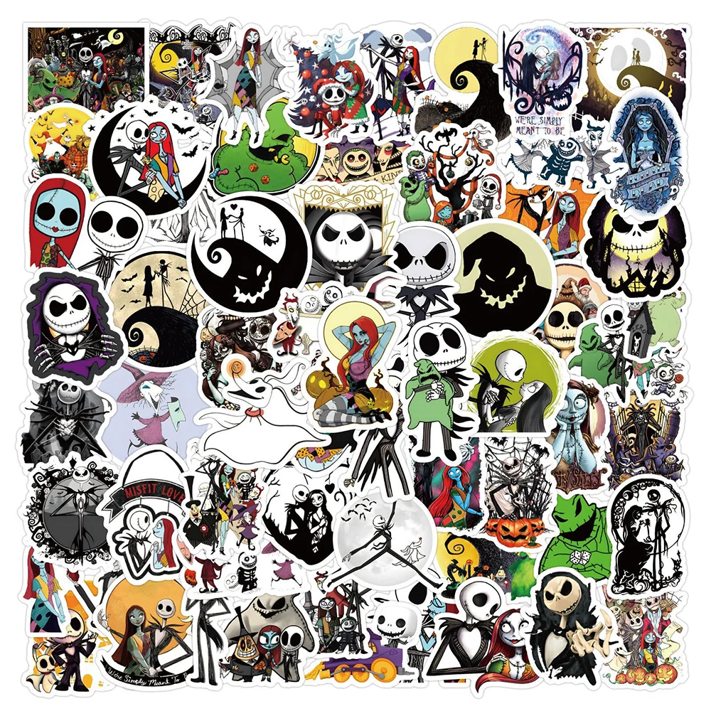 10/30/60pcs Disney The Nightmare Before Christmas Stickers Horror Cartoon Decal Phone Bike Skateboard Window Toy Sticker for Kid фигурка funko pop trains disney nightmare before christmas mayor in ghost cart 50634