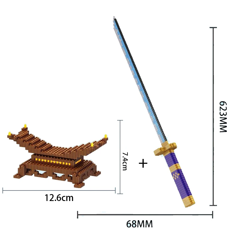 thumbnail image 1 of Bloques de construcción de espadas samuráis, espada ninja, katana, anime japonés, mariposa, cuchillo Nichirin, ladrillos, juguetes para niños y adultos, 1 of 5