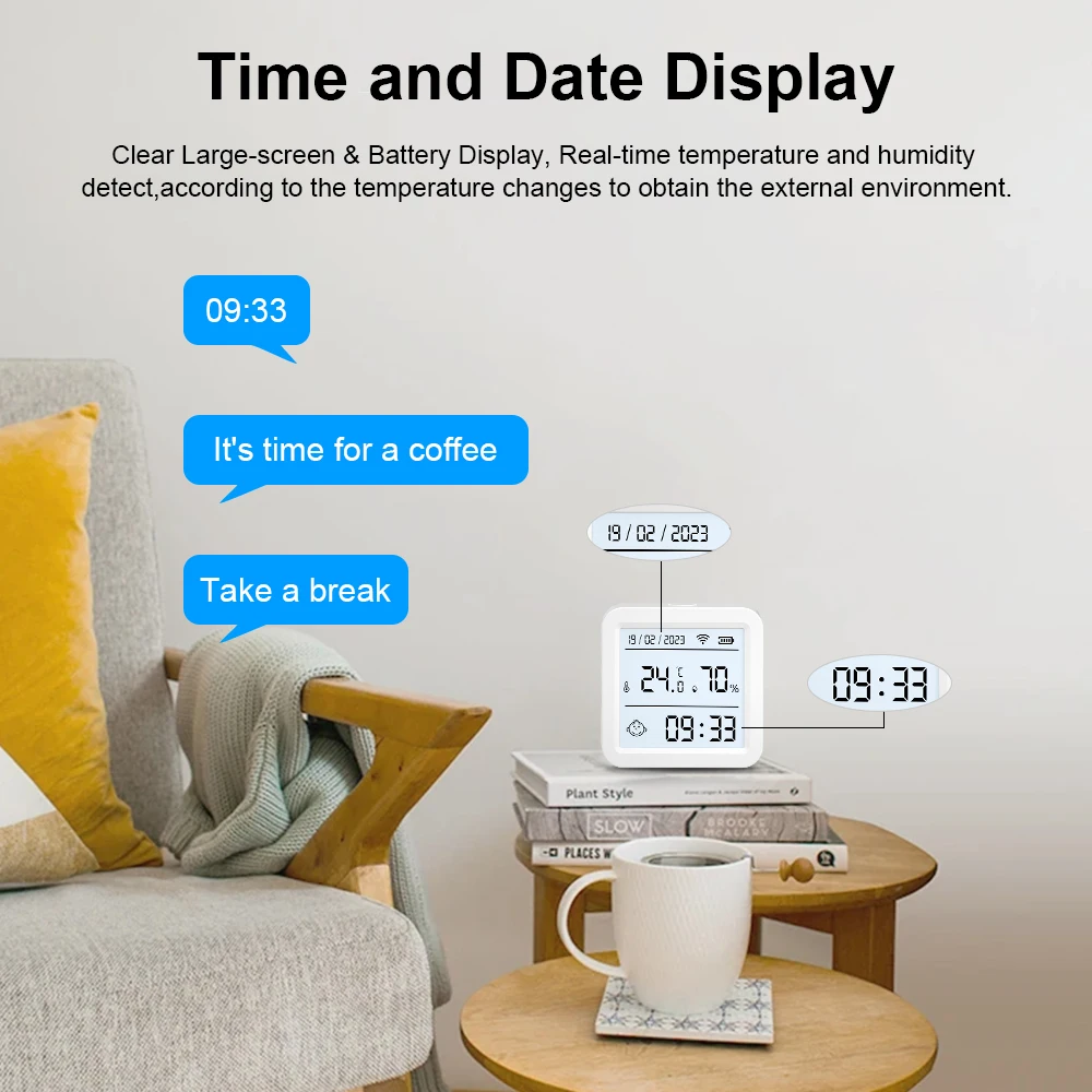 Tuya Smart WIFI Temperature and Humidity Sensor Hygrometer Thermometer with LCD
