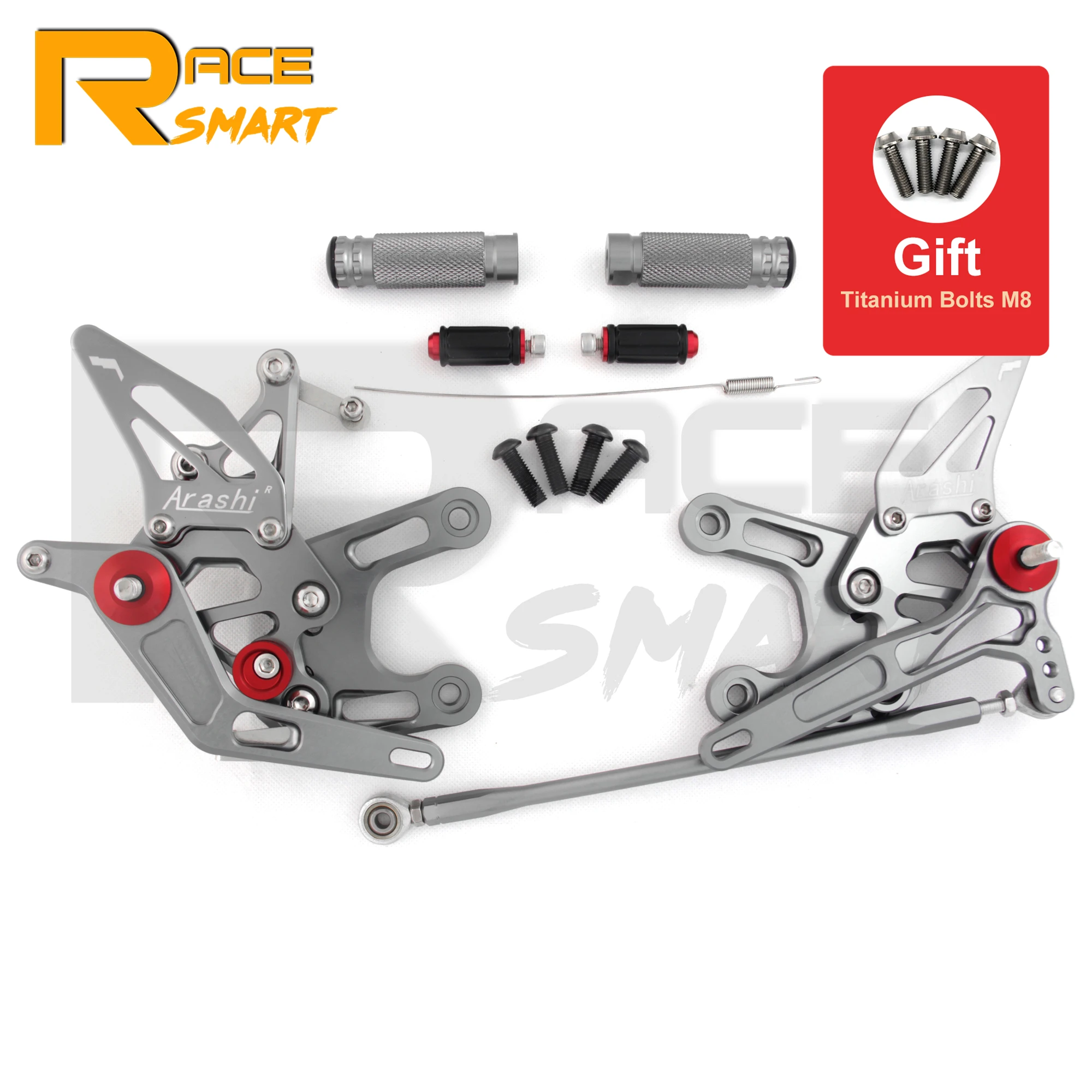 Arashi Rearsets For Sale ARASHI Adjustable Rearset Footpegs – CNC