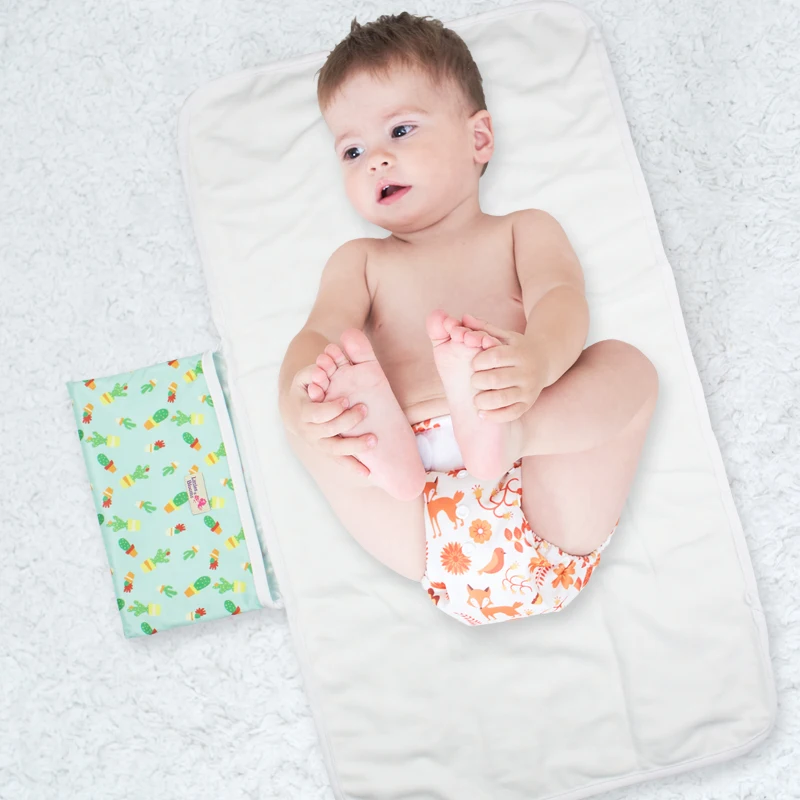 [Littles&Bloomz] 2pcs/set Baby Washable Foldable Portable Travel Compact Nappy Diaper Waterproof Floor Change Changing Mat Play