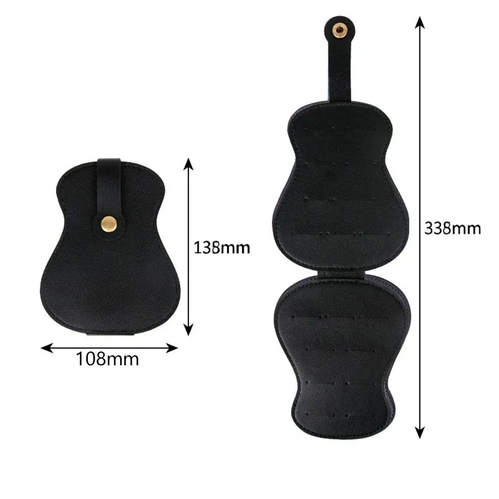 Exquisite Guitar Pick Holder Case Guitarra Shape Large Capacity Guitar Picks Bag PU Leather Plectrum Storage Pouch