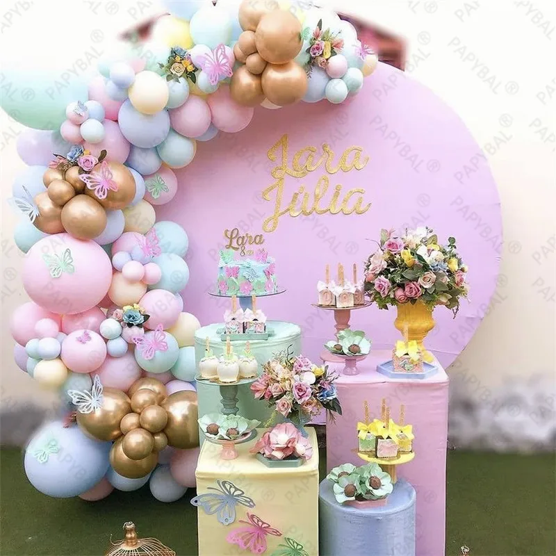 129pcs Macaron Pink Blue Balloons Arch Garland Kit Gold Butterfly Decoration  For Wedding Birthday Party Supplies Globos - AliExpress
