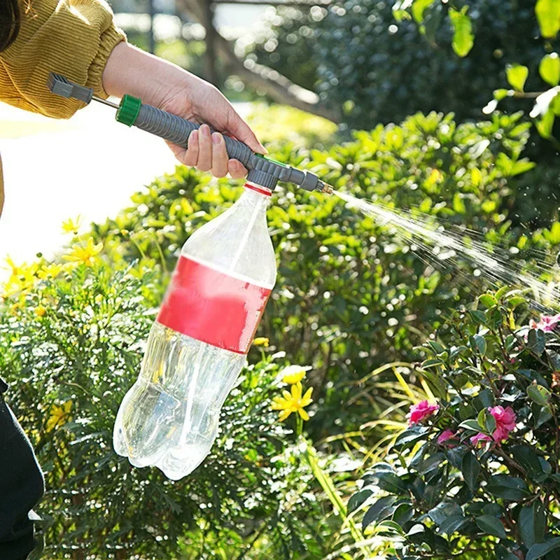 Gardening Watering Sprayer Beverage Bottle Watering Can High Pressure Small Manual Pressure Adjustable Spray Head Garden Spray