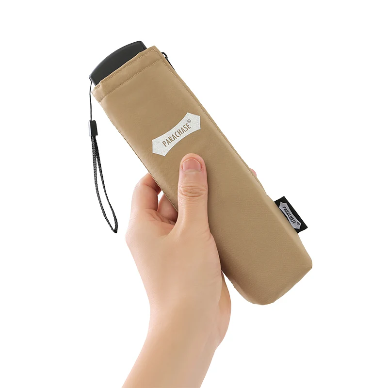 Parachase Flat Rain Umbrella Woman Lightweight 143g Foldable Mini Umbrella Pocket Portable Travel Folding Umbrella Windproof 5