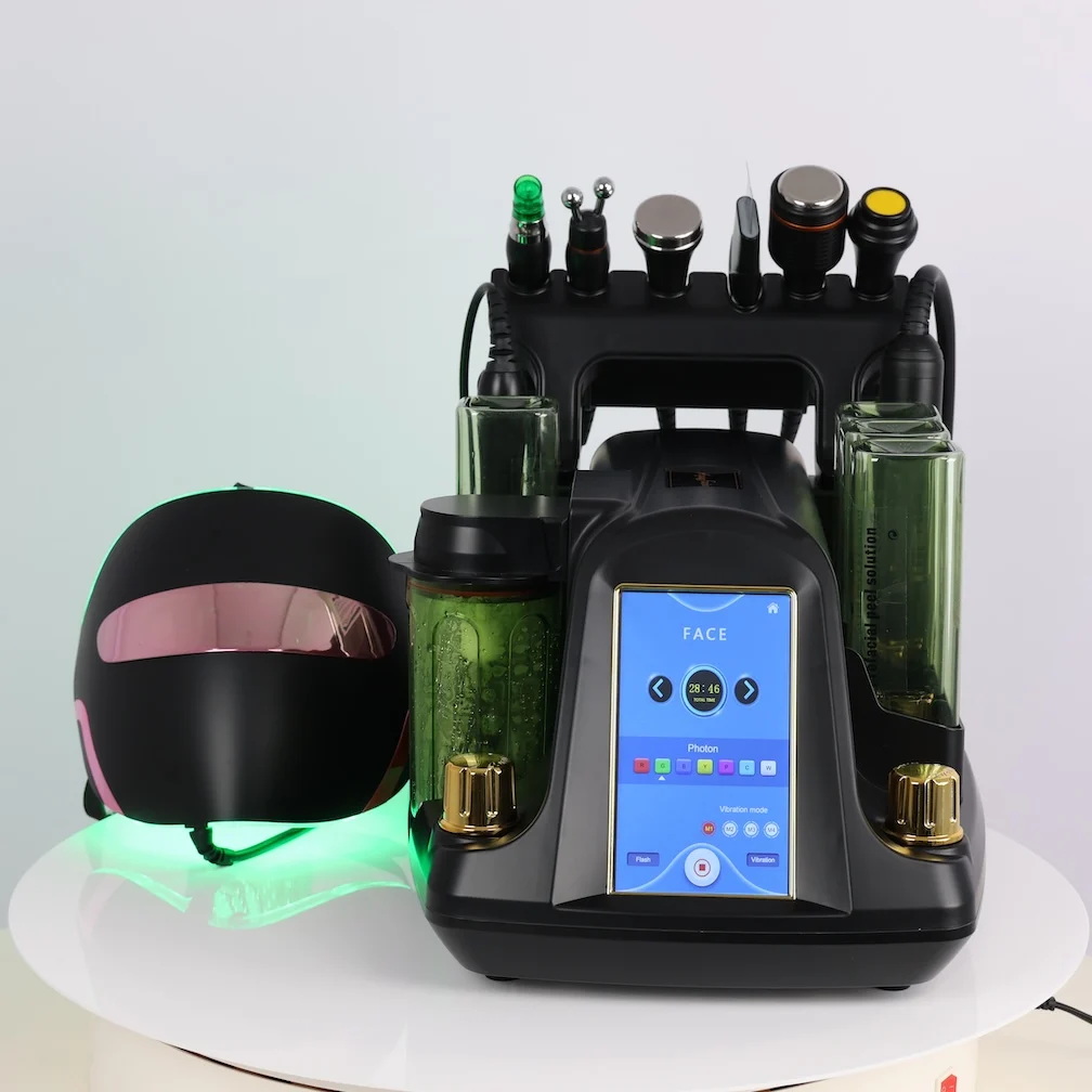 New 9IN1 Hydro Small Bubble Hydrogen Oxygen Facial Beauty Machine Microdermabrasion Vacuum Ance Pore Remove