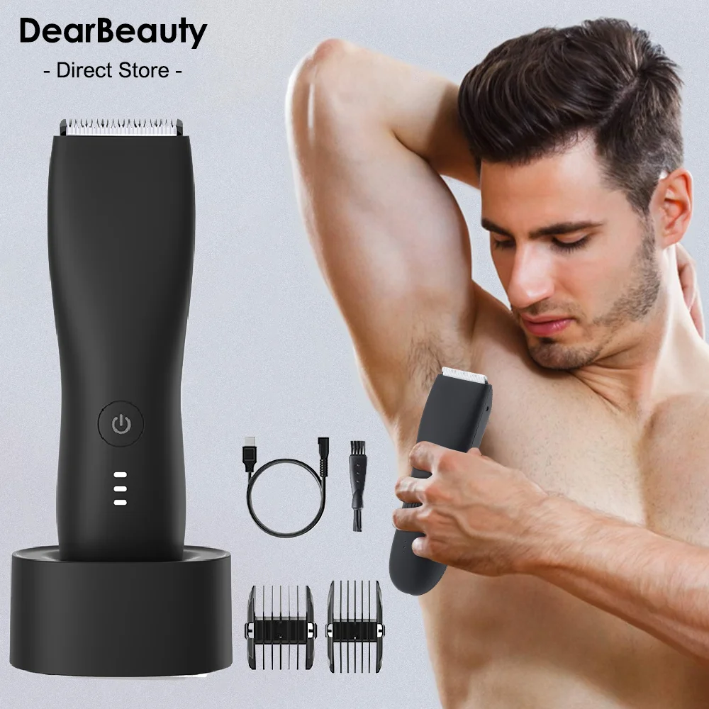 Men Electric Shaver for Body Pubic Hair Epilator Groin Trimmer Male
