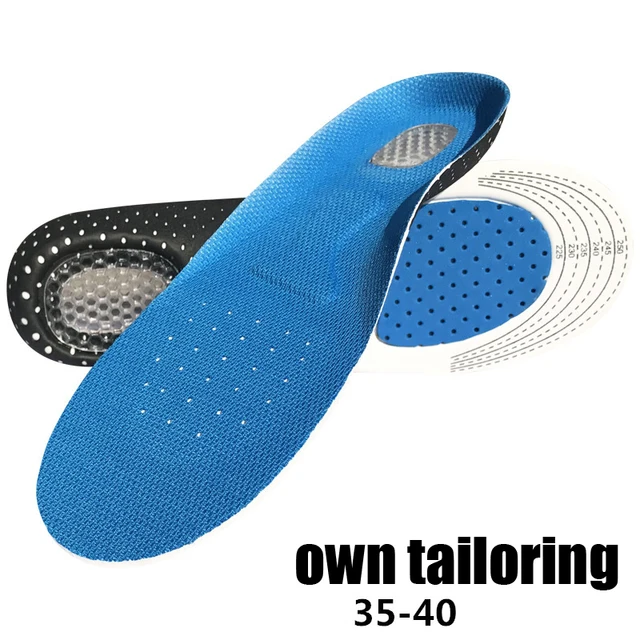 Premium Orthotic Gel Insoles Orthopedic Flat Foot Health Sole Pad For Shoes Insert Arch Support Pad For Plantar fasciitis Unisex Blue 35-40