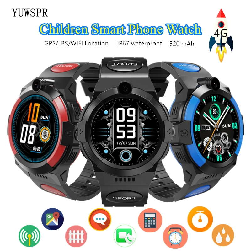 2022 New 4G Kids Smartwatch 1.28" Waterproof GPS WiFi LBS Tracking SOS Video Call SIM Phone Watches for 3~12 Boys Girls LT32